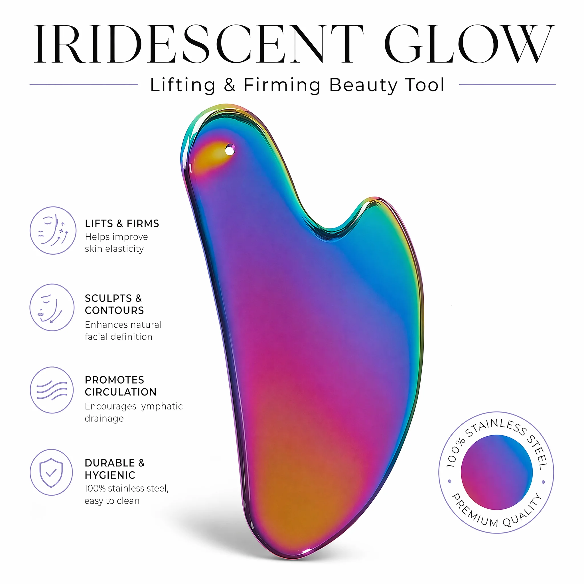 Skincare Routine - 1Pcs Stainless Steel Gua Sha Board