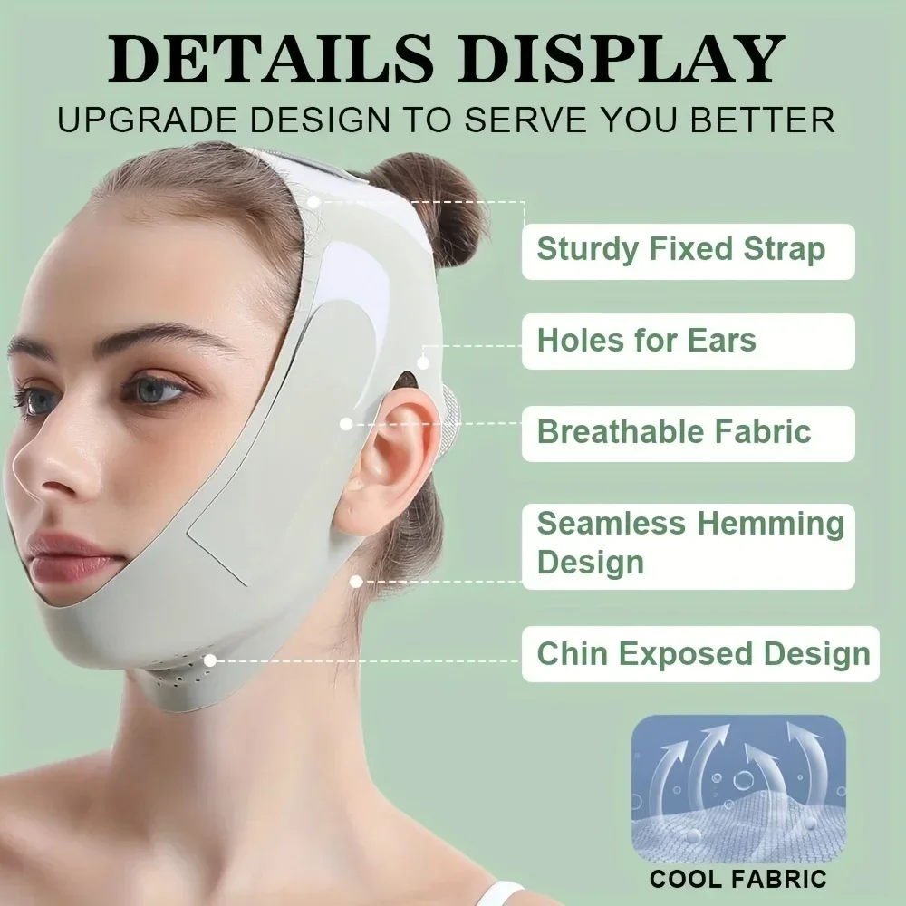 Skincare Routine - Adjustable V-Shape Face Lift Band Breathable