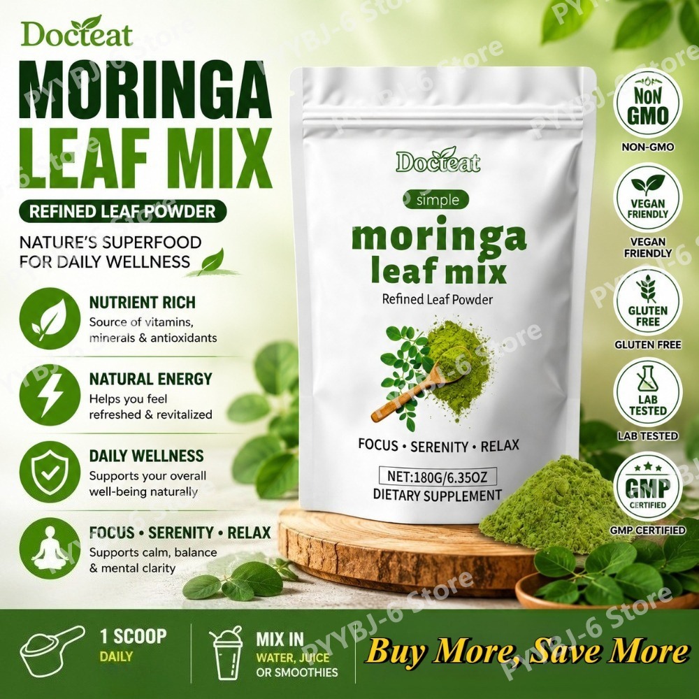Vitamin C Powder - Docteat Moringa Leaf Powder, Refined, 180