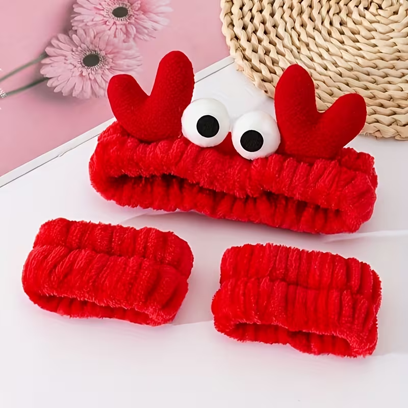 3pcs Crab-Themed Hairbands & W - Skincare Routine ulasan dan harga