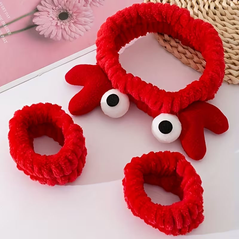 3pcs Crab-Themed Hairbands & W - Skincare Routine ulasan dan harga